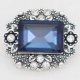 (image for) Snap Jewelry Rhinestone - Antique Dark Blue Emerald-cut