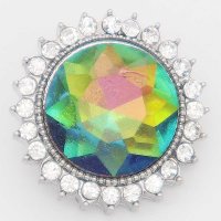 (image for) Snap Jewelry Rhinestone - Clear Halo Faceted Mystic Topaz