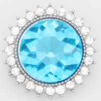 (image for) Snap Jewelry Rhinestone - Clear Halo Faceted Light Blue