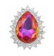 (image for) Snap Jewelry Rhinestone Pink Red AB Pear Tear Drop & Clear Halo