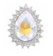 (image for) Snap Jewelry Rhinestone AB Pear Tear Drop & Clear Halo