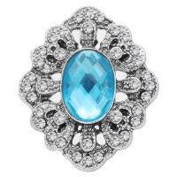 (image for) Snap Jewelry Rhinestone - Antique Light Blue Oval Stone