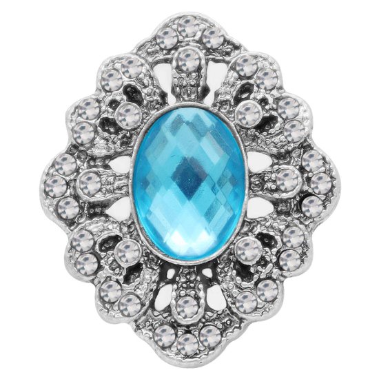 (image for) Snap Jewelry Rhinestone - Antique Light Blue Oval Stone - Click Image to Close