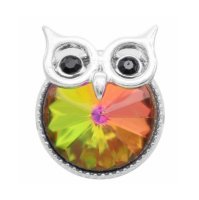(image for) Snap Jewelry Rhinestone Owl Mystic Topaz Faceted