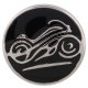 (image for) Snap Jewelry Enamel Motorcycle Silver Bike on Black
