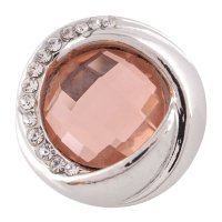 (image for) Snap Jewelry Rhinestone Faceted Swirl - Peach