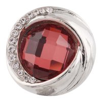 (image for) Snap Jewelry Rhinestone Faceted Swirl - Red