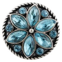 (image for) Snap Jewelry Rhinestone Flower Light Blue