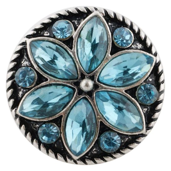 (image for) Snap Jewelry Rhinestone Flower Light Blue - Click Image to Close