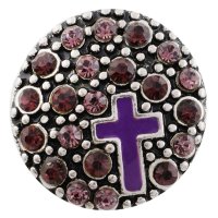 (image for) Snap Jewelry Enamel & Rhinestone - Cross Shades of Purple