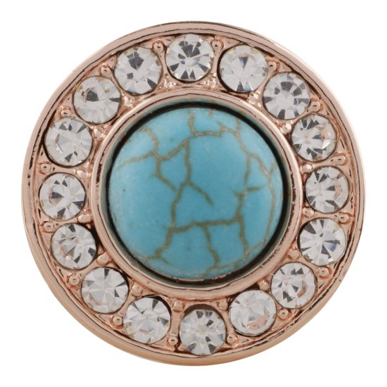 (image for) Snap Jewelry Turquoise Halo Rose Gold Tone - Click Image to Close