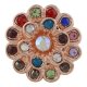 (image for) Snap Jewelry Rhinestone Flower Multi Color & AB Rose Gold Tone