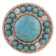 (image for) Snap Jewelry Turquoise Halo Rose Gold Tone & Clear Stones