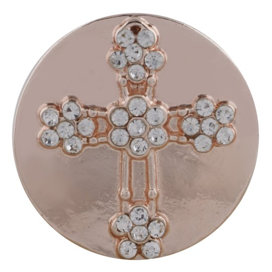 (image for) Snap Jewelry Rhinestone On Rose Gold - Cross Clear - Click Image to Close