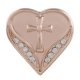 (image for) Snap Jewelry Rhinestone - Rose Gold Tone Heart & Cross
