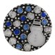 (image for) Snap Jewelry Rhinestone - Winter Snowman Blue & White Stones