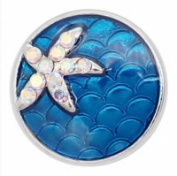 (image for) Snap Jewelry Enamel - Clear AB Star Fish in Blue Water