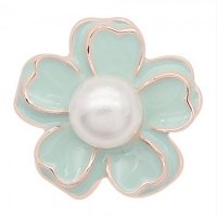 (image for) Snap Jewelry Pearl - Gold-Tone Pastel Green Enamel
