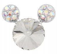(image for) Snap Jewelry Rhinestone Mickey Mouse Shape Faceted Diamond Clear