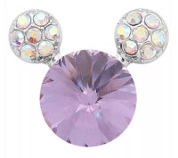(image for) Snap Jewelry Rhinestone Mickey Mouse Shape Faceted Lavender