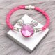 (image for) Snap Jewelry Rhinestone Mickey Mouse Shape Faceted Pink
