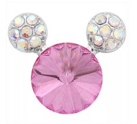 (image for) Snap Jewelry Rhinestone Mickey Mouse Shape Faceted Pink