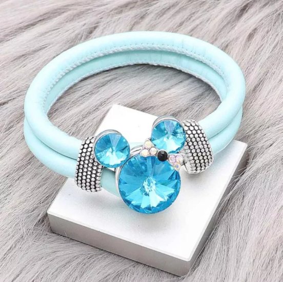 (image for) Snap Jewelry Rhinestone Minnie Mouse Shape Faceted Blue Topaz - Click Image to Close