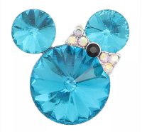 (image for) Snap Jewelry Rhinestone Minnie Mouse Shape Faceted Blue Topaz