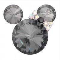 (image for) Snap Jewelry Rhinestone Mickey Mouse Shape Faceted Gray