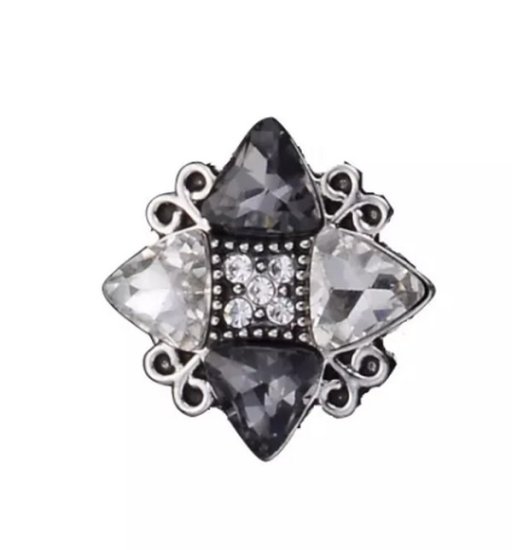 (image for) Snap Jewelry CZ - Grey Color Trillion & Marquise shaped Crystal - Click Image to Close