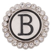 (image for) Snap Jewelry Alphabet Letter B - Metal Rhinestones