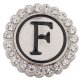 (image for) Snap Jewelry Alphabet Letter F - Metal Rhinestones