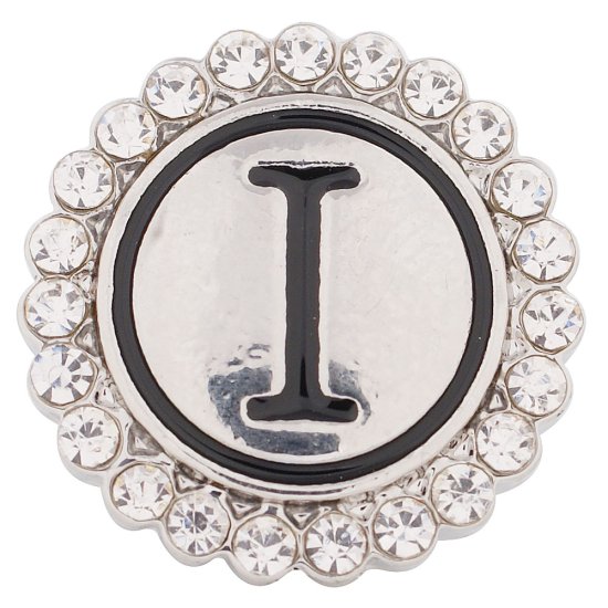 (image for) Snap Jewelry Alphabet Letter I - Metal Rhinestones - Click Image to Close