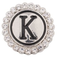 (image for) Snap Jewelry Alphabet Letter K - Metal Rhinestones