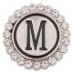 (image for) Snap Jewelry Alphabet Letter M - Metal Rhinestones