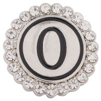 (image for) Snap Jewelry Alphabet Letter O - Metal Rhinestones