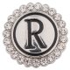 (image for) Snap Jewelry Alphabet Letter R - Metal Rhinestones