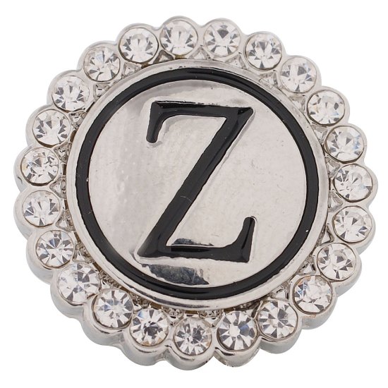 (image for) Snap Jewelry Alphabet Letter Z - Metal Rhinestones - Click Image to Close