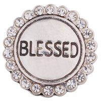 (image for) Snap Jewelry Rhinestone - Silver BLESSED Halo in Clear Stones