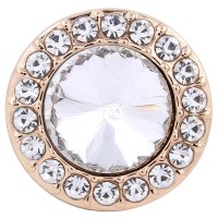 (image for) Snap Jewelry Rhinestone - Rose Gold Faceted Crystal Clear Halo