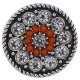 (image for) Snap Jewelry Stone Beads - Rhinestone Halo Clear & Orange