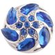 (image for) Snap Jewelry Rhinestone Marquise Flower Spiral - Blue