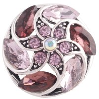 (image for) Snap Jewelry Rhinestone Marquise Flower Spiral - Purple & Pink