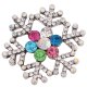 (image for) Snap Jewelry Rhinestone - Snowflake Clear & Multi Color