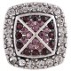(image for) Snap Jewelry Rhinestone - Square Halo Clear & Purple