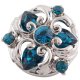 (image for) Snap Jewelry Rhinestone ? Teardrop Heart Design Teal Blue