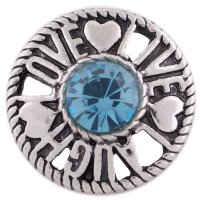 (image for) Snap Jewelry Rhinestone Live, Love & Laugh Blue