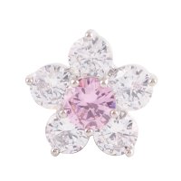 (image for) Snap Jewelry Rhinestone - Flower Clear & Light Pink