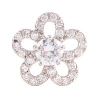 (image for) Snap Jewelry Large CZ - Flower Clear