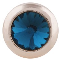 (image for) Snap Jewelry Rhinestone Rose Gold Stud - Teal Blue Zircon